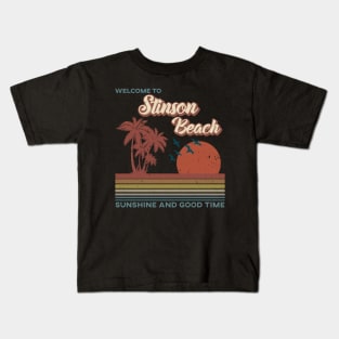 Stinson Beach - Stinson Beach Retro Sunset Kids T-Shirt